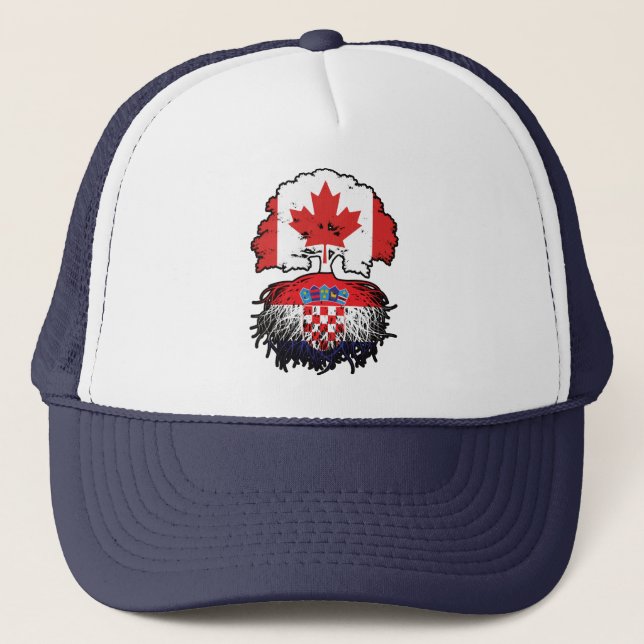Boné Croácia, Canadá, Canadá, Árvore Bandeira (Frente)