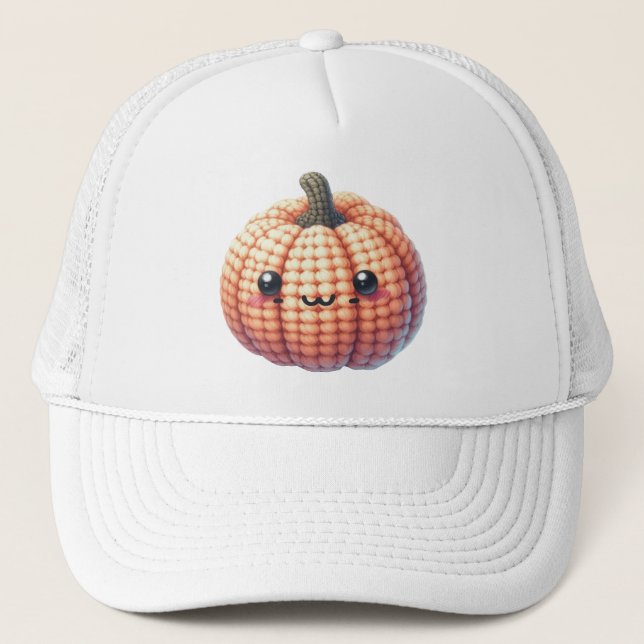 Boné Crochet Cute Pumpkin (Frente)