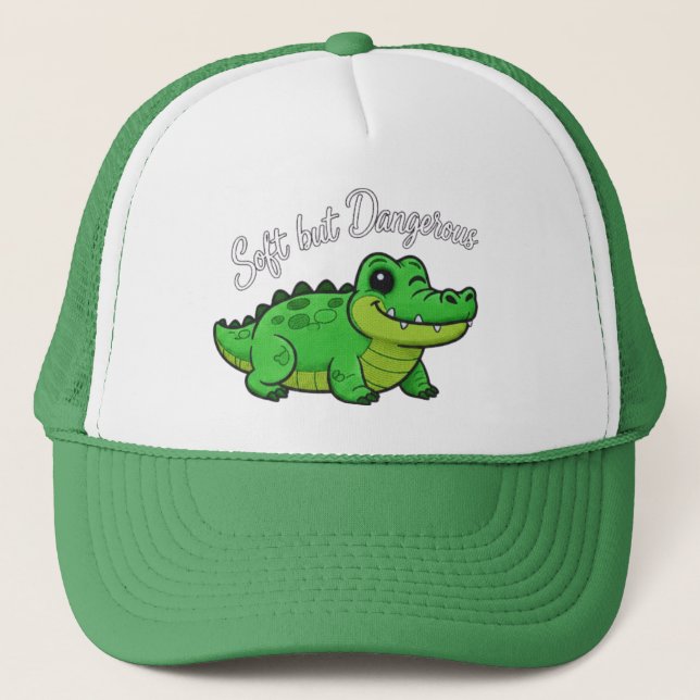 Boné Crocodilo de Desenho Animado Divertido - Macio mas (Frente)