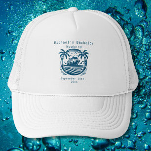 Boné Cruzeiro de Despedida de Solteiro Branco Chapéu Az