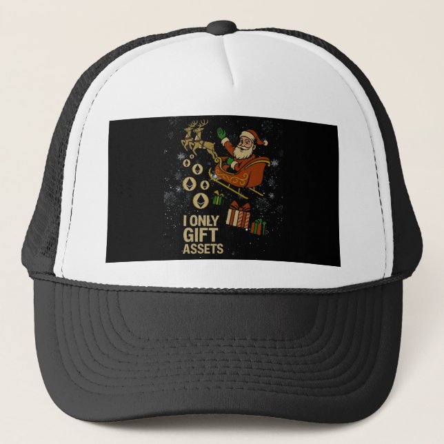 Boné Crypto Sleigh Ride™ Papai Noel ETH para o Feriado  (Frente)