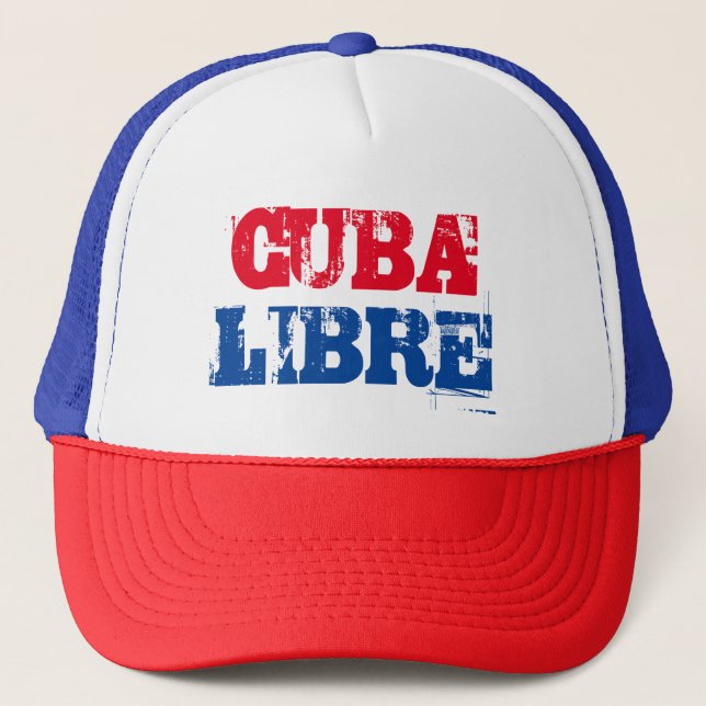 Boné Cuba Libre SOS Cuba vermelho azul branco (Frente)