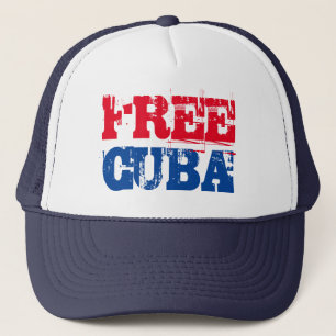 Boné Cuba livre SOS Cuba vermelho azul branco