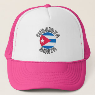 Boné Cubanita Menina Cubana Bandeira Cute Trucker Hate