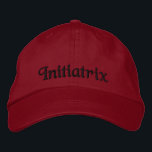Boné Cuja Cotação Inicializrix Seductive Red Black<br><div class="desc">Vermelho sedutor personalizado,  Boné Chino Twill Baseball com bordado preto e o texto Initiatrix. Um presente de aniversário divertido ou uma bela ideia acessória.</div>