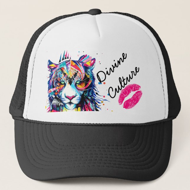 Boné Cultura Divina Neon Big Cat Graphic Snapback Hat (Frente)