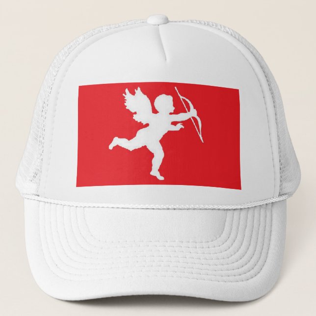 Boné Cupido branco do chapéu no vermelho (Frente)