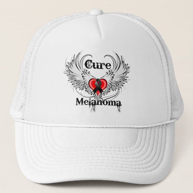 Boné Cure Melanoma Coração Tatuagem Asas (Frente)