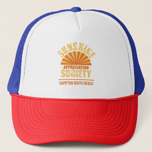Boné Custom Sunshine Society Summer Beach Trucker Hat (Frente)