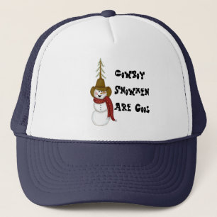 Boné Cute Folk Art Cowboy Snowman