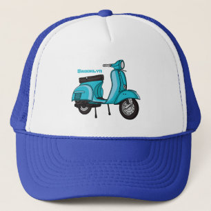 Boné Cute moped motorcycle cartoon illustration