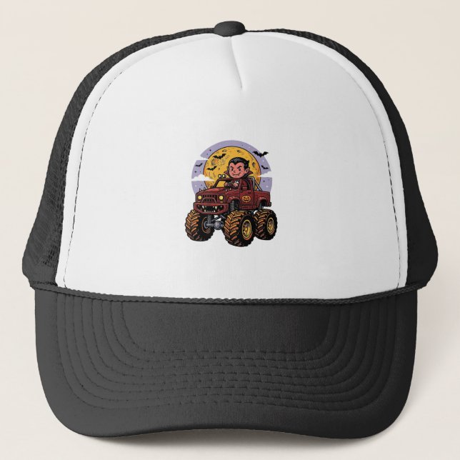 Boné Cute Vampire Monster Truck Halloween Camisa Design (Frente)