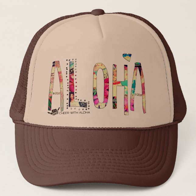 Boné CWA ALOHA COLLAGE Trucker (Frente)
