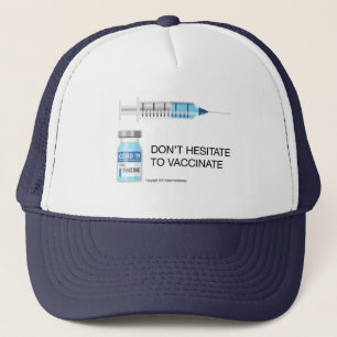 Boné da mensagem de vacinação de Covid 19
