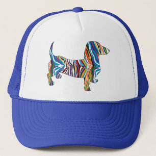 Boné Dachshund Retro Psicedélico