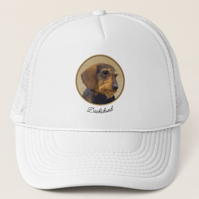 Boné Dachshund (Wirehaired) Pintura Original para Cacho (Frente)