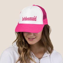 Boné 'Dama de honra' rosa ondulado retrô
