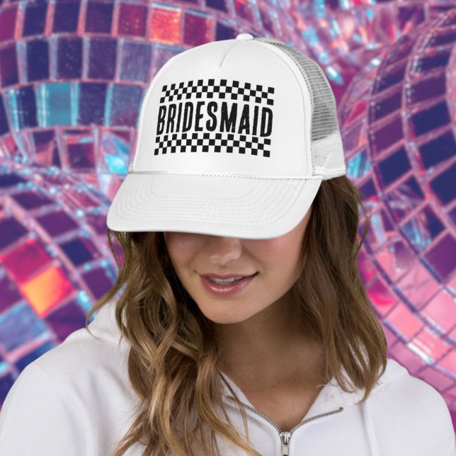 Boné Damas de Honra Retro Correspondentes Viagem de Gar (Retro bridesmaids matching Trucker Hat for bachelorette party girls trip
)