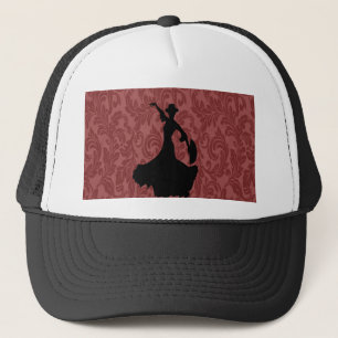 Boné Dançarina de flamenco elegante damasco de giz fem