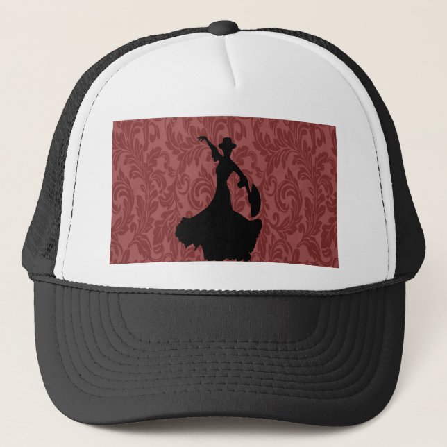 Boné Dançarina de flamenco elegante damasco-menina (Frente)