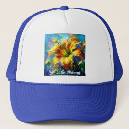 Boné Daylily Daylilies Flower Yellow Teal Personalized