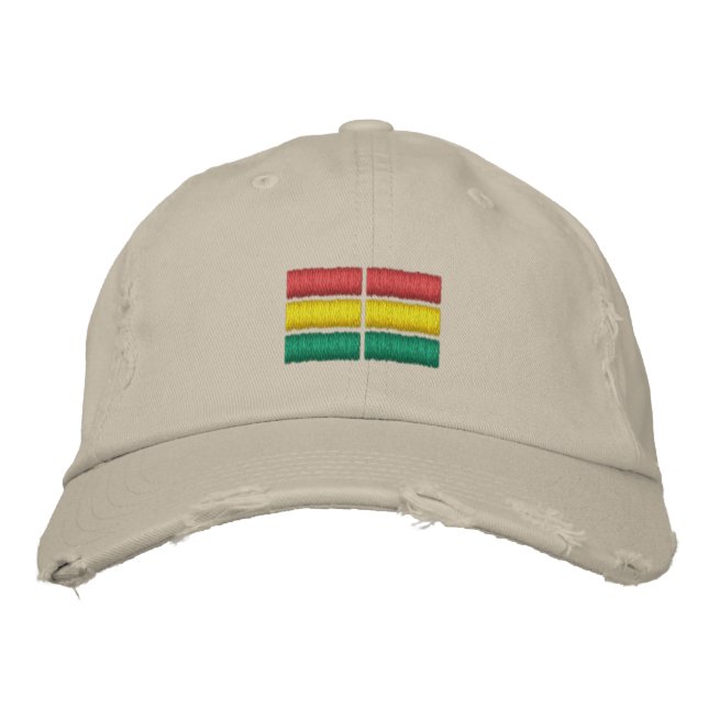 Boné de Baseball Bordado com Bandeira da Bolívia (Frente)