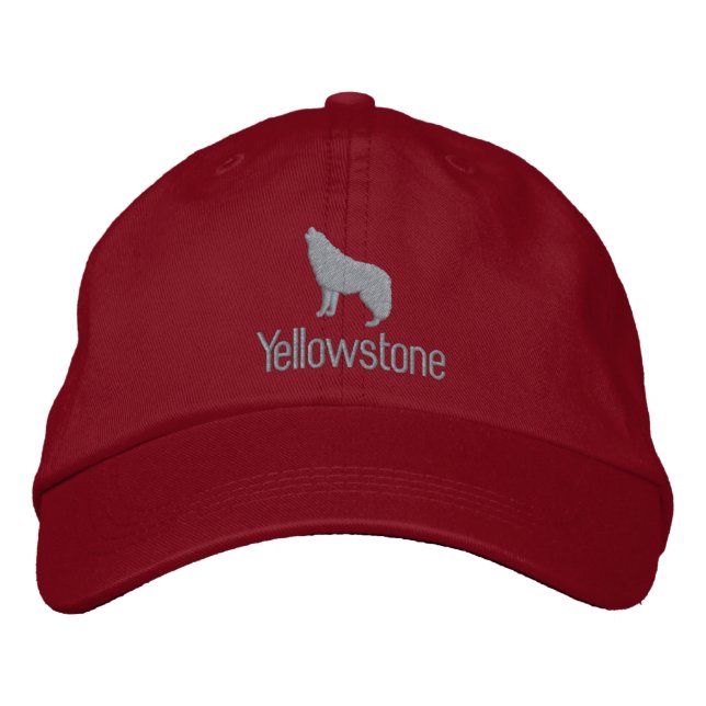 Boné de Baseball Bordado do Lobo Yellowstone (Frente)