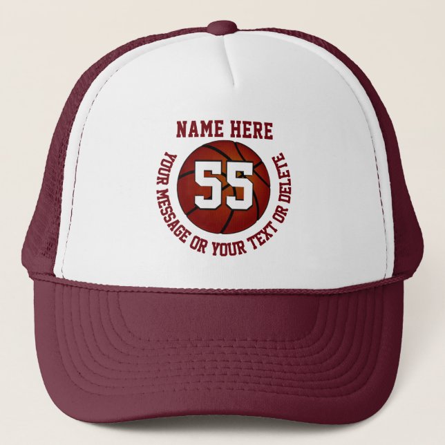 Boné de Basquete Personalizado Burgundy ou Sua Cor (Frente)