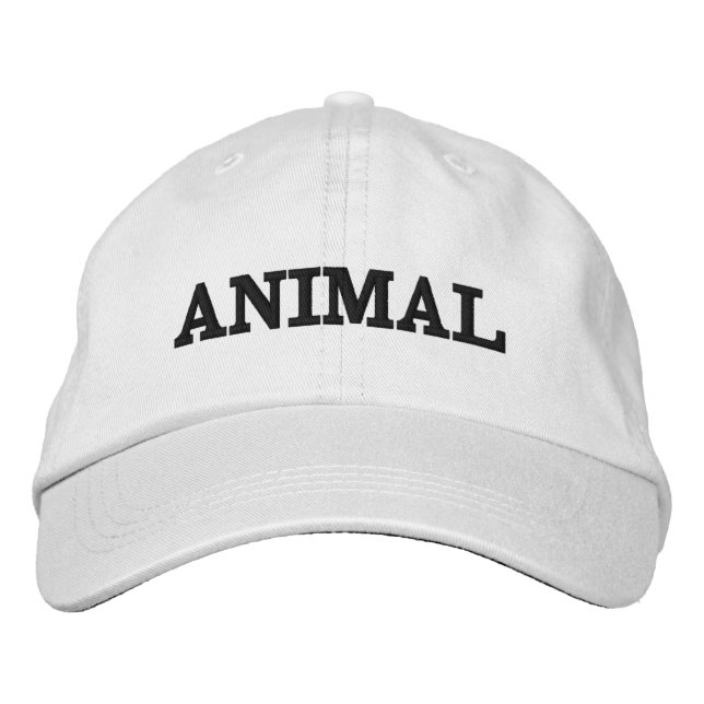 Boné de Beisebol Animal (Texto Preto) (Frente)