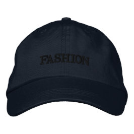 Boné de beisebol azul marinho com "FASHION" bordad