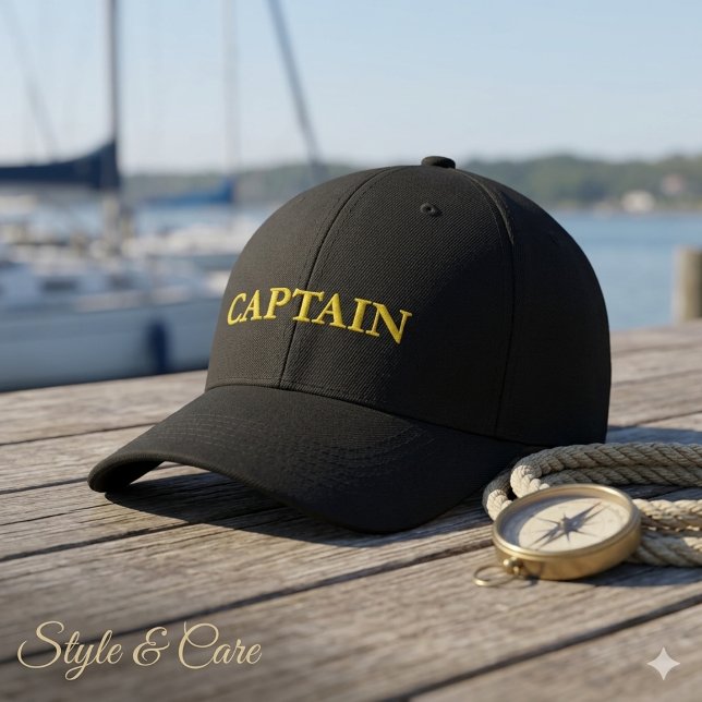 Boné de Beisebol Bordado CAPITÃO Personalizado (Custom CAPTAIN Embroidered Baseball Cap)