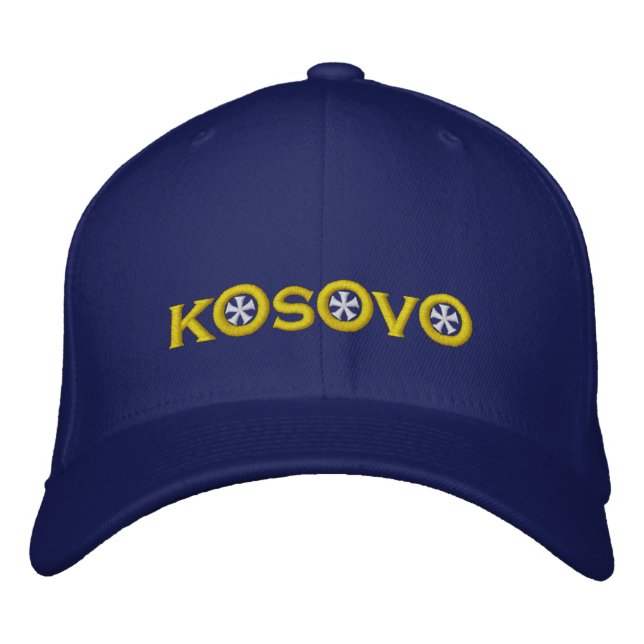 Boné de beisebol bordado do Kosovo (Frente)