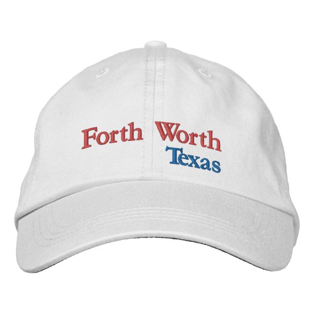 Boné de beisebol bordado Forth Worth Texas (Frente)