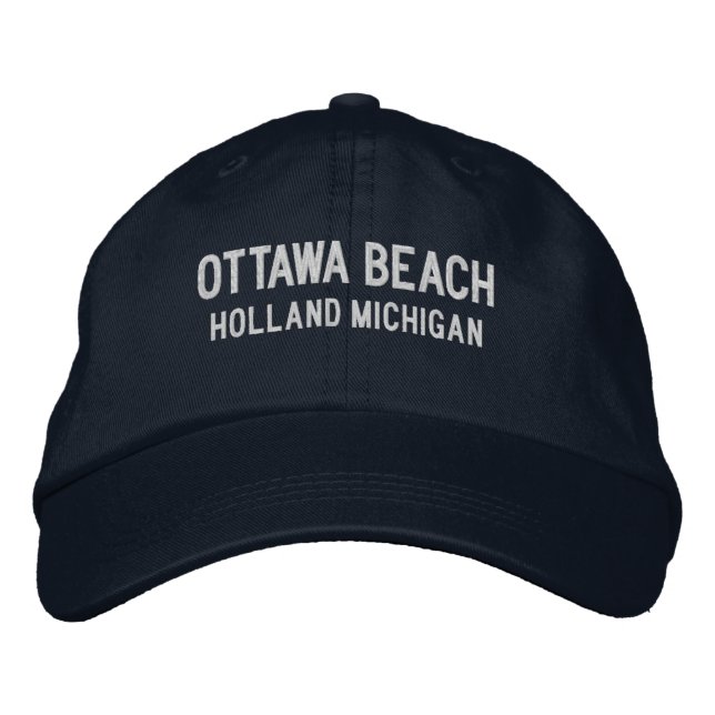 Boné de beisebol bordado Ottawa Beach Michigan (Frente)