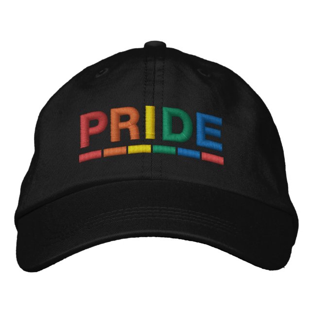 Boné de beisebol bordado pelo Rainbow Pride (Frente)