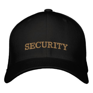 Boné de beisebol bordado SECURITY dourado / preto