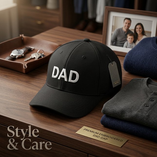 Boné de beisebol clássico com bordado personalizad (Personalized DAD Embroidered Baseball Cap Classic)