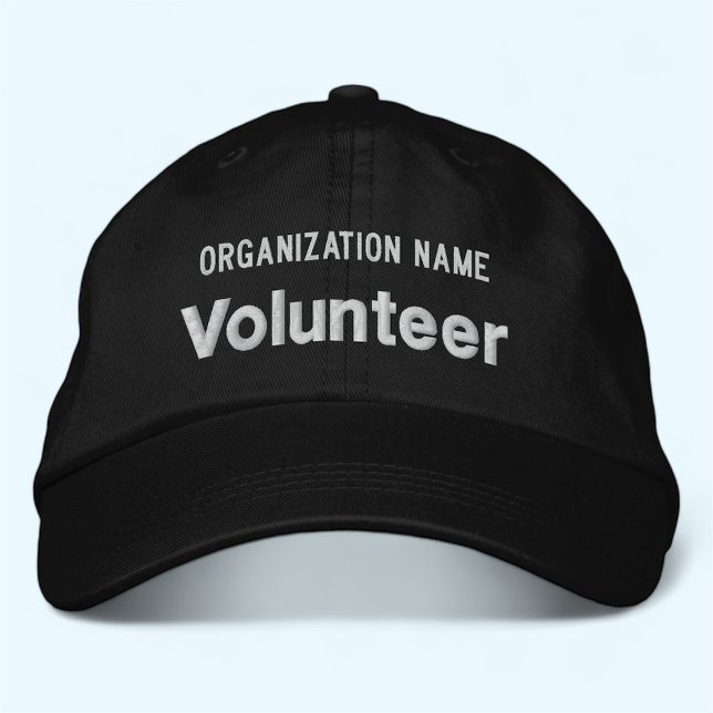 Boné de Beisebol com Bordado Preto de Voluntário (MISOOK Black Embroidered Volunteer Hat)