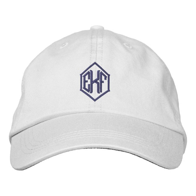 Boné de Beisebol com Três Letras Inicial Monograma (Frente)