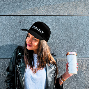 Boné de beisebol em bordado preto afligido para ma