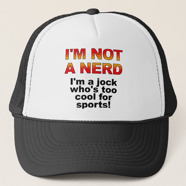 Boné de Beisebol Engraçado do Nerd Atleta Caminhon (Frente)