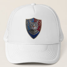 Boné de beisebol Escudo Gato Tabby Cinza