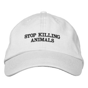 Boné de Beisebol Pare de Matar Animais (Texto Pret