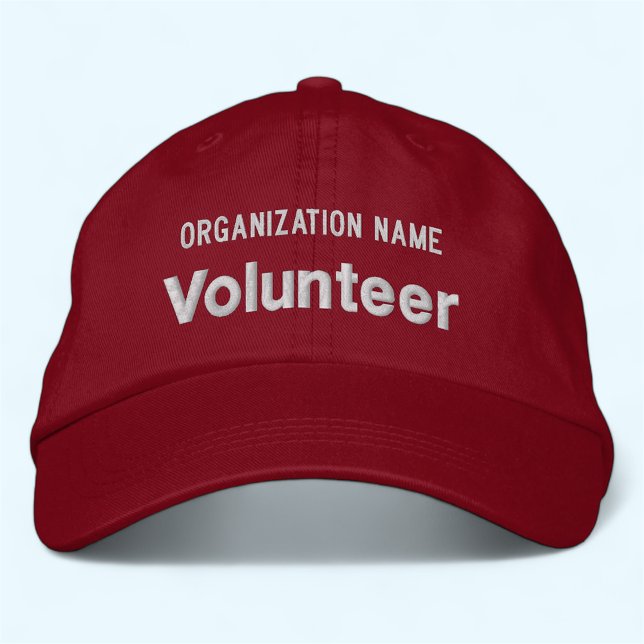 Boné de beisebol Personalizado do Chapéu Voluntári (MISOOK Red Embroidered Volunteer Hat with Organization Name)