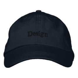 Boné de beisebol preto com a palavra "Design"