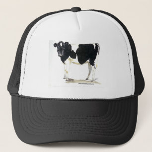 boné de beisebol preto e branco da vaca