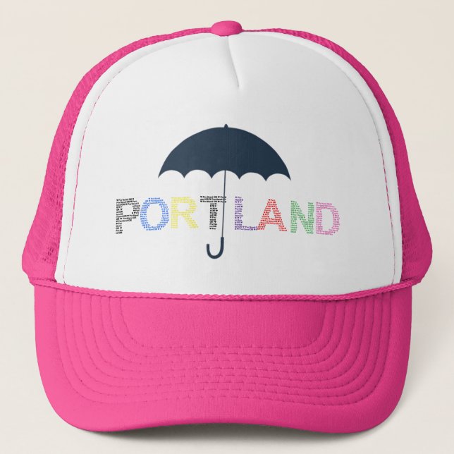 Boné de Beisebol Rosa de Clima de Portland Chapéu  (Frente)