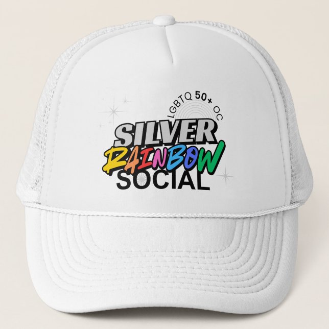 Boné de beisebol Social Arco-íris Prata (Frente)