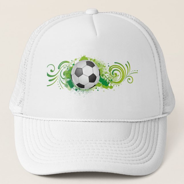 Boné de Caminhão Verde da Bola de Futebol Dinâmica (Frente)