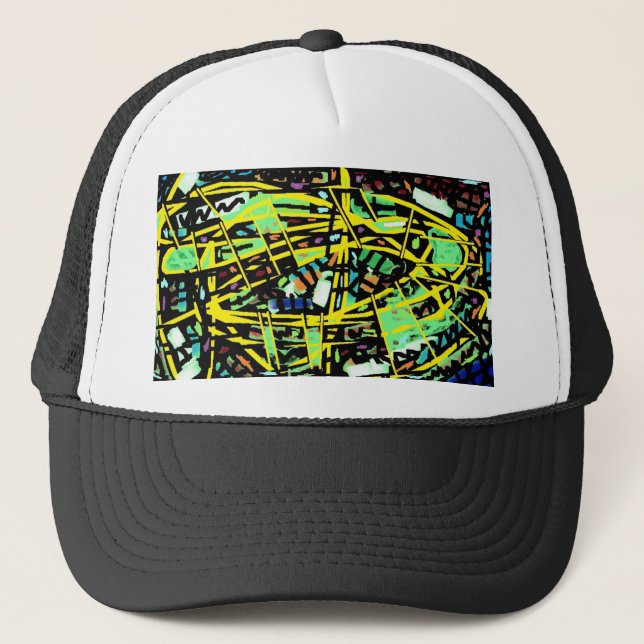 Boné de caminhoneiro abstrato para pai, crianças e (Frente)